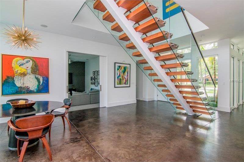 Mid Century Modern: stairs and entry